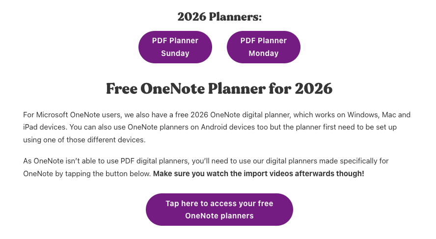 free digital planner